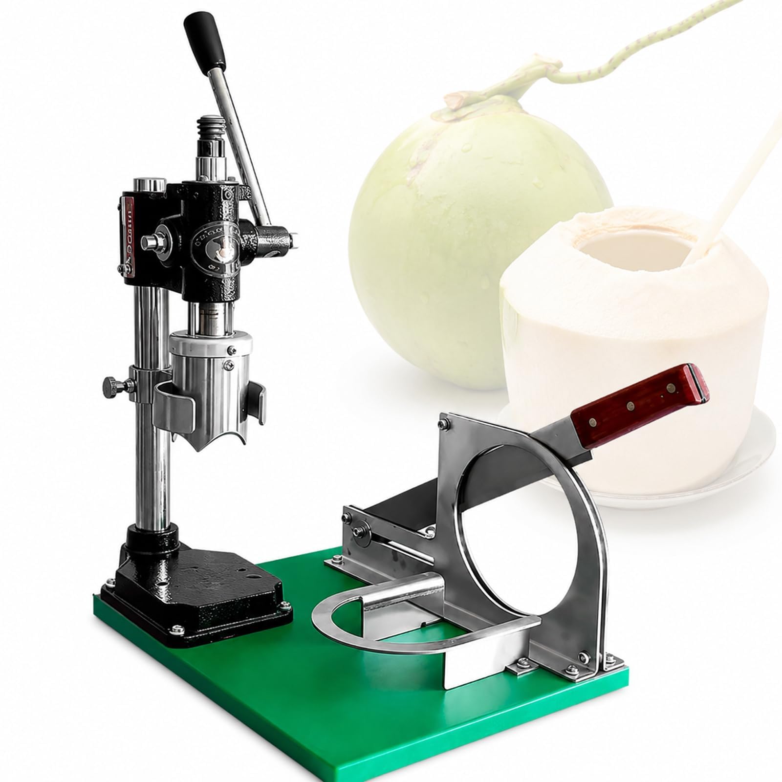 DOJBK Manual Coconut Opener Machine, Commercial Tender Coconut Peeling Machine, 304 Stainless Steel, 5s Fast Opener, Durable And Easy To Clean, For Home And Commercial Use