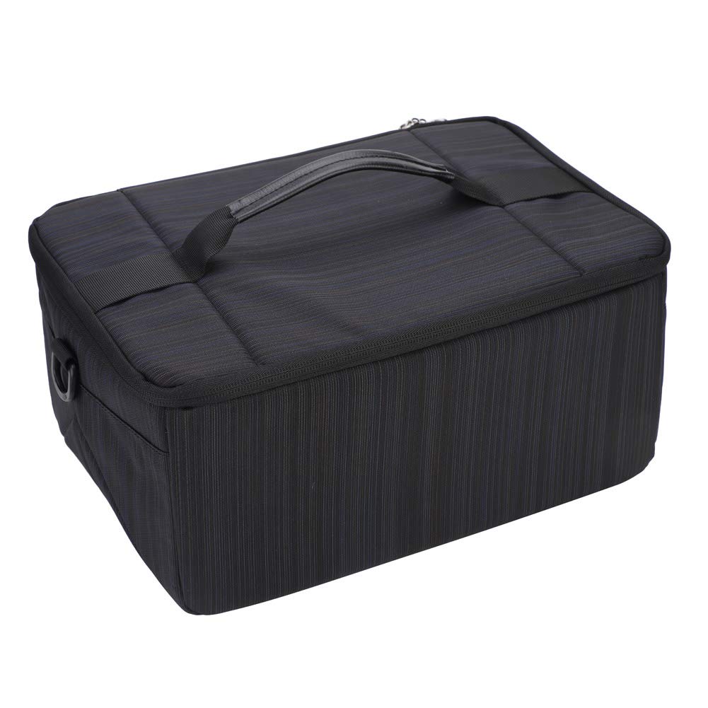 Borsa per obiettivo fotografico Antiurto Traspirante con divisorio rimovibile per gli amanti della fotografia Blu Nero 9,4x13,8x5,9 pollici (Nera)
