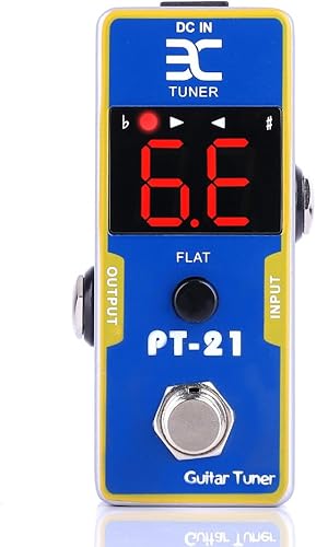 EX Pantalla LED de alta definición True Bypass sintonizador de pedal de guitarra eléctrica con calibración de tono y afinación plana