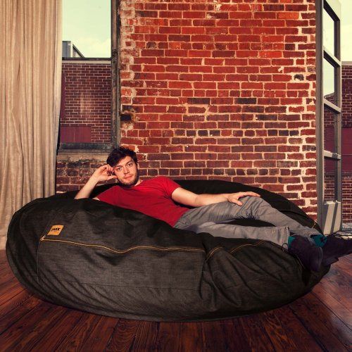 Image of Jaxx Cocoon 6-Foot Bean Bag, Black Denim