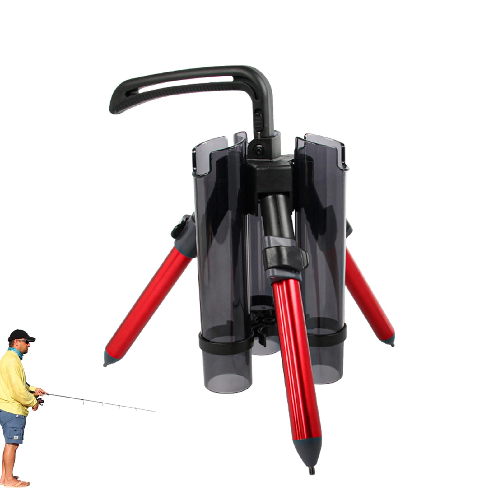 Portacanna da in Piedi - Organizzatore di Stoccaggio con per Rastrelliera | per Canne da da Pavimento, Struttura di Supporto per Canne Ispesse Portatile per Barche Yacht Marittime
