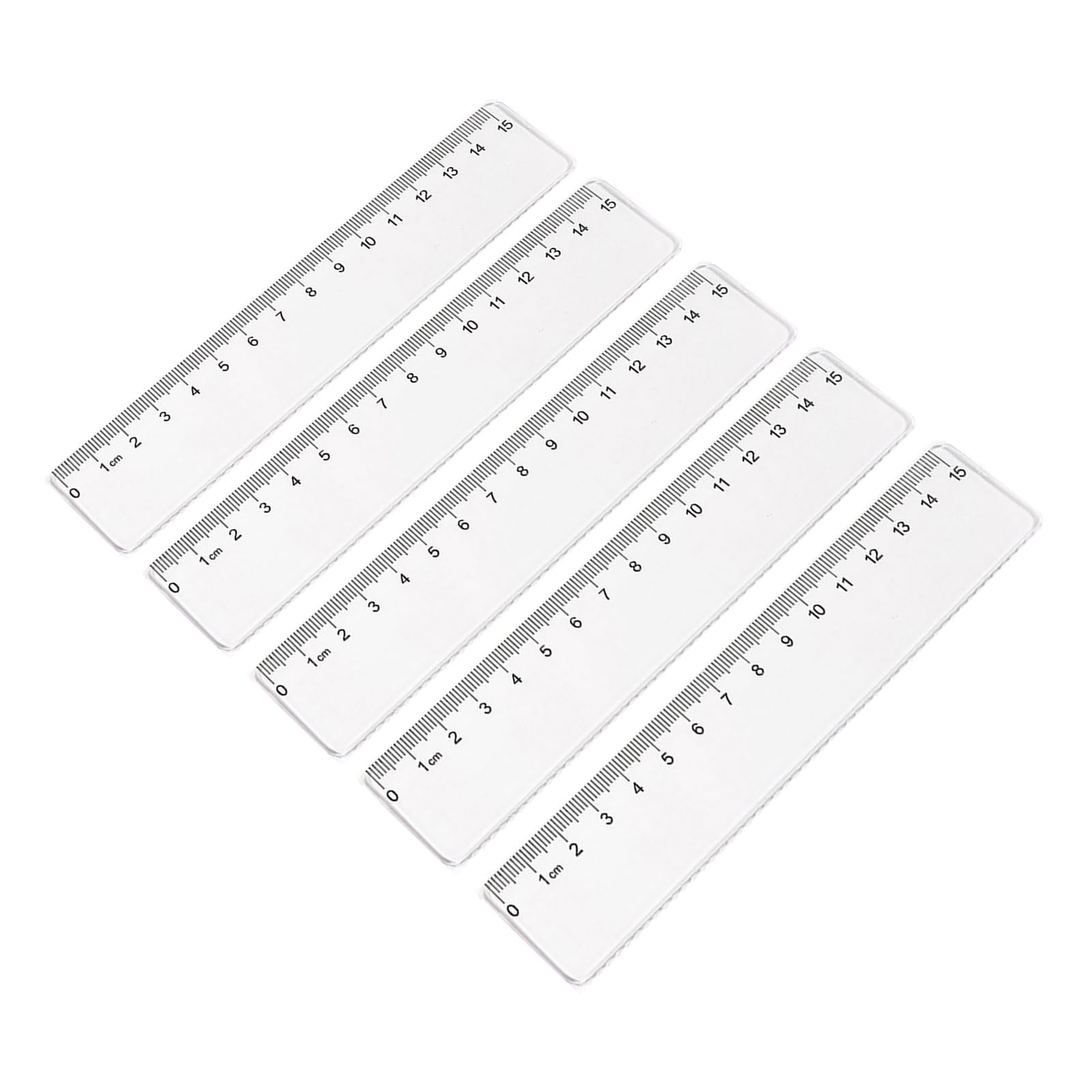 Xjdzineq 5 Pcs 15cm 20cm Primary School Ruler Set Clear Straight Measuring for School