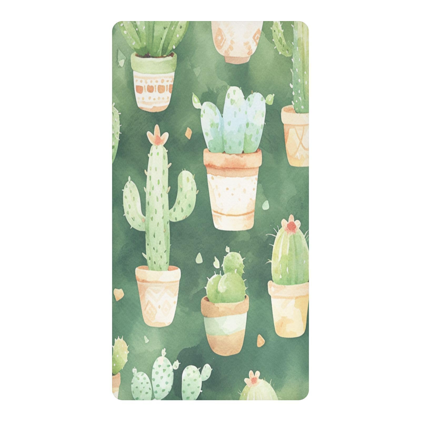 JiangGgen Cute Cactus Baby Crib Sheet Soft Breathable for Standard Crib-M