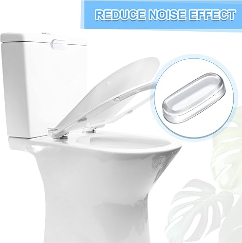 Miniatura 2 de Outus Paquete de 20 protectores de asiento de inodoro, accesorio universal para tapa de inodoro, parachoques de goma de silicona con adhesivo fuerte