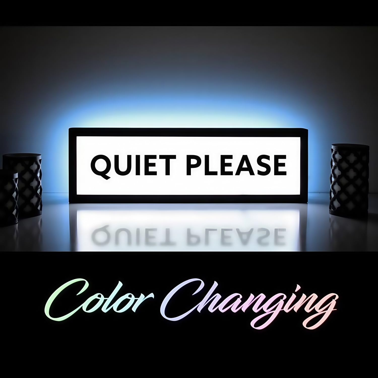 Quiet Please RGB LED Neon Lightbox an der Wand montierbare Pulsierende Fernbedienung APP Control Light Sign Beleuchtete Musik Sync Timer Einstellung Lichter für Aufnahme Studio Kino Cafés Home USB