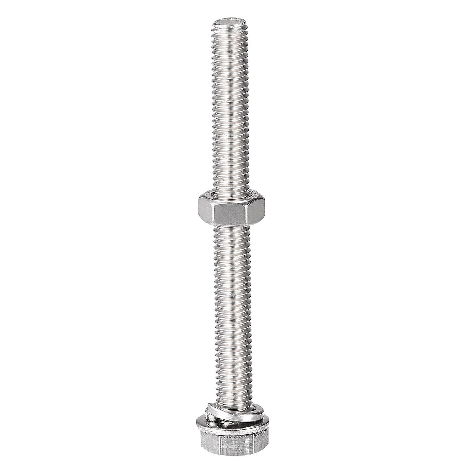 TA-VIGOR 4Pcs M8 x 80mm Hex Head Screws Bolts, Nuts, Flat & Lock Washers Kits, Fully Thread Hexagon Bolts - Image 4