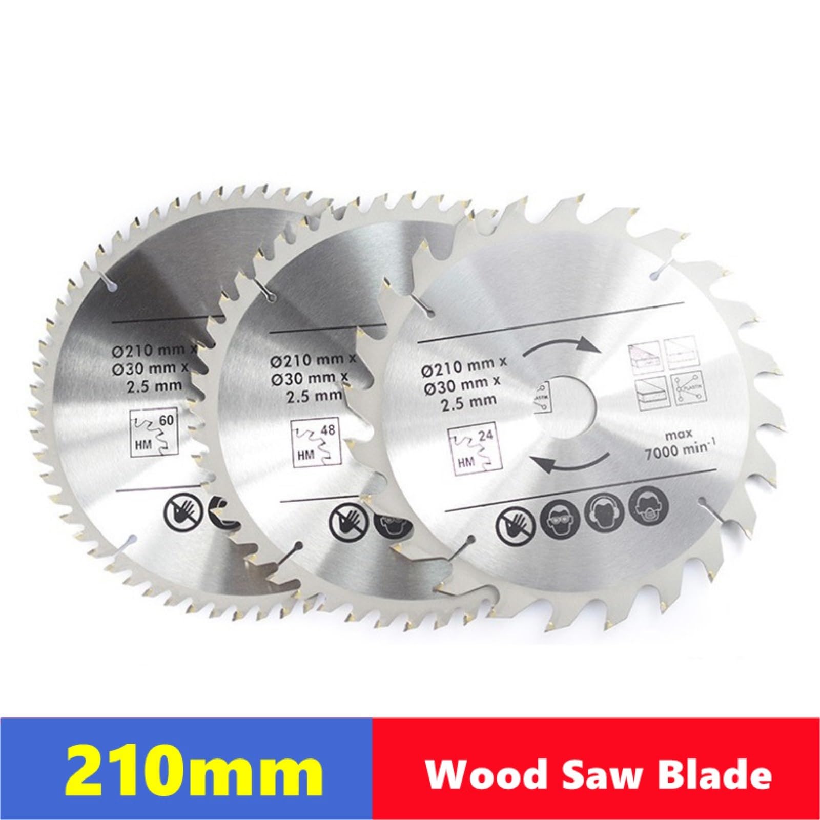Brzeszczot do cięcia metalu 1PC TCT 210mm brzeszczot do drewna 24T/48T/60T/80T tarcza cięcia z końcówką węglikową narzędzia obróbki(210mmx30x60T)