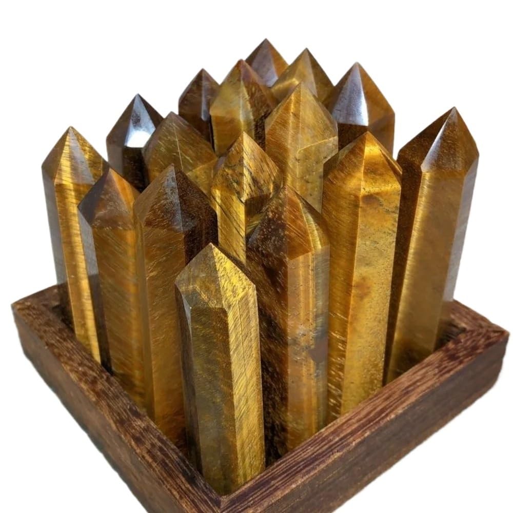 YLQUXEUV 1pc 9-10cm Yellow Tiger Eye Stone Tower Polished Stone Tower