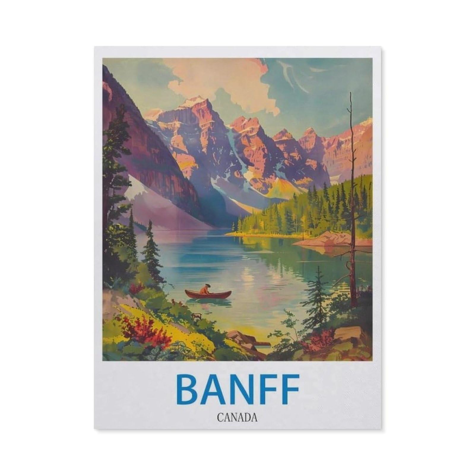 BEAYODKP Banff Canada，Diamond Art Kits for Adults and Kids, Full Drill Round Rhinestone Paint with Diamonds（40 x 50 cm/15.74 x 19.68 inches）-CJ15