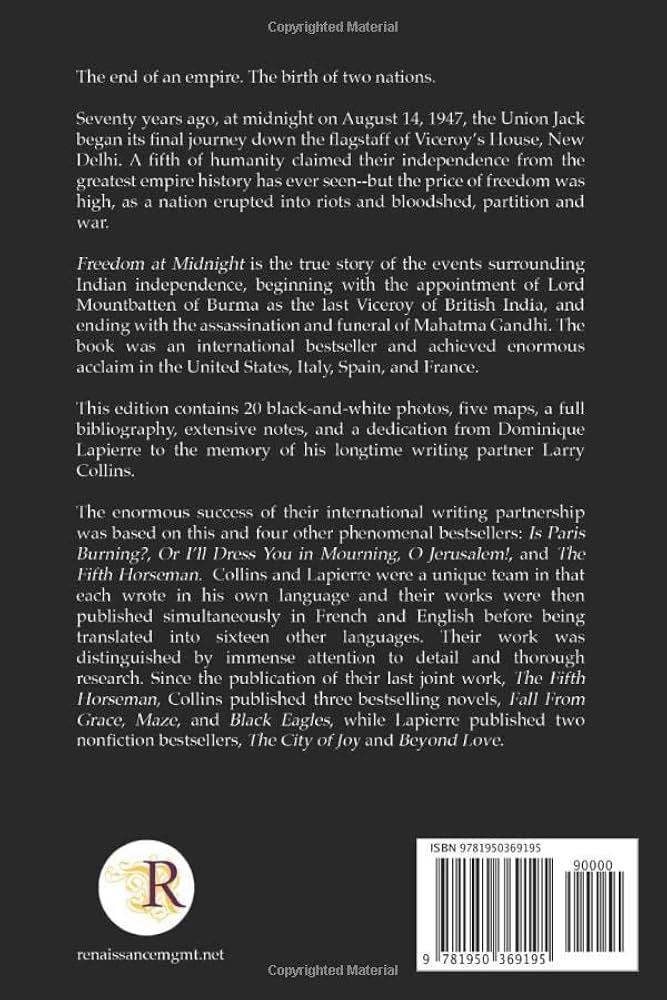 Freedom at Midnight: Collins, Larry, Lapierre, Dominique