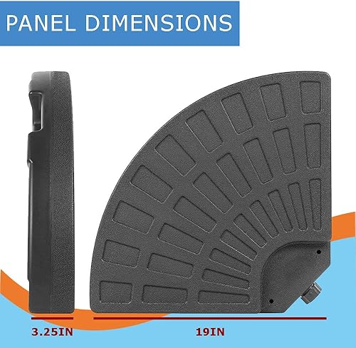 Miniatura 3 de AmazingForLess - Base de sombrilla de patio de 4 piezas, soporte voladizo resistente para paraguas de fácil llenado, placa base circular para