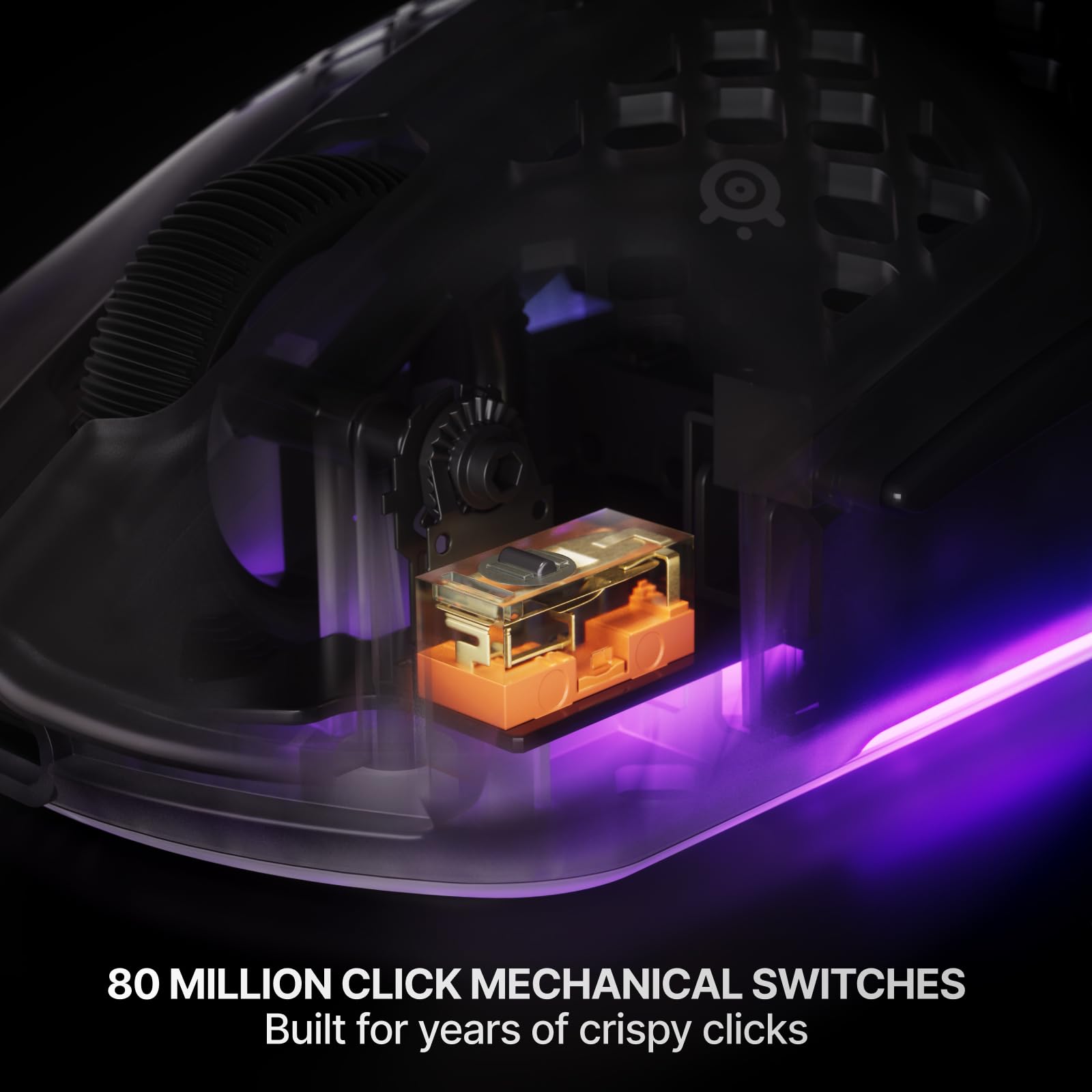 SteelSeries Aerox 3 Wireless Gen 2 - Mouse da gioco super leggero da 68 g, polling 4K, sensore ottico 26K DPI, batteria 200 ore, resistente all'acqua IP54, durata del clic 80 m, RGB, piedini in PTFE