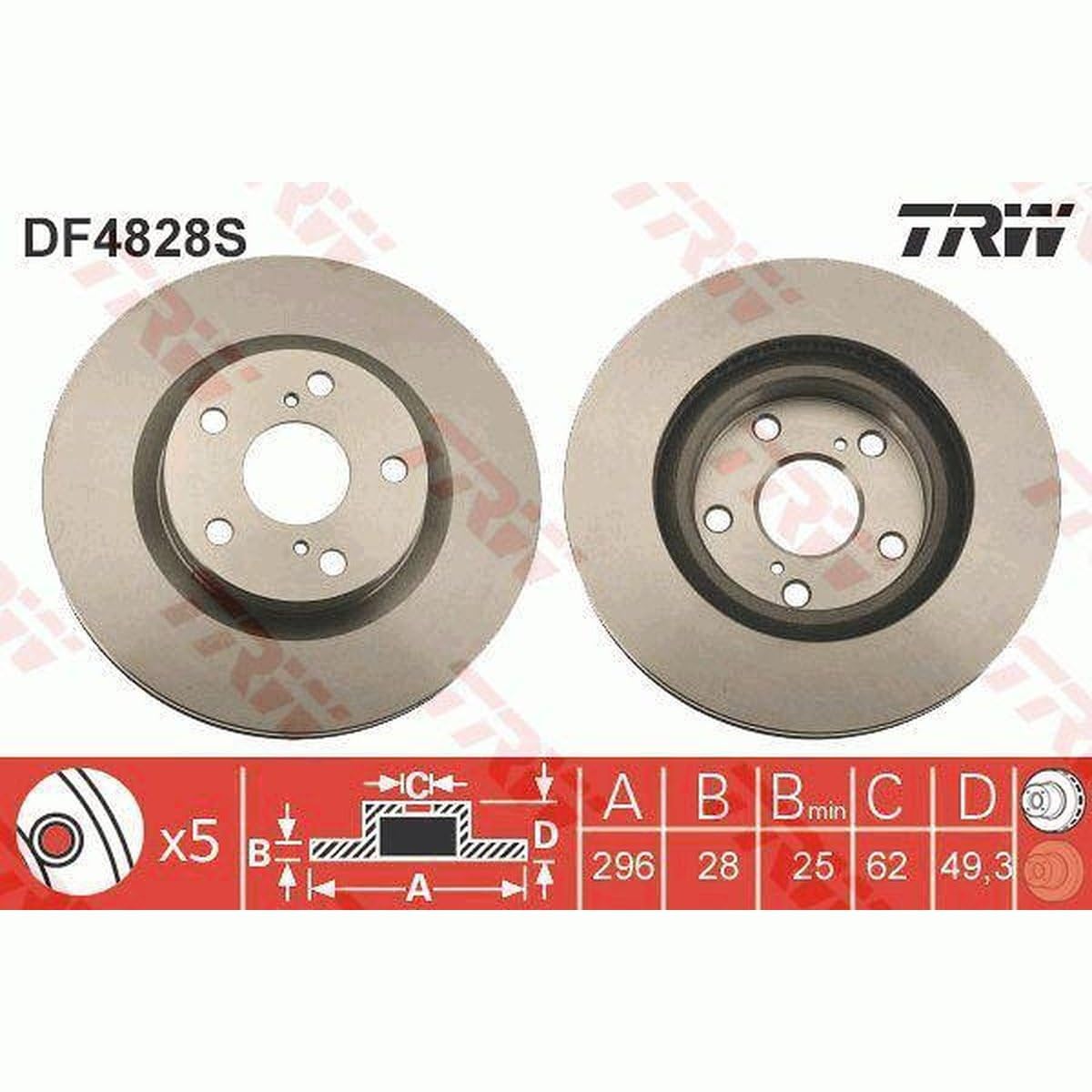 TRW Automotive AfterMarket DF4828S disco de freno
