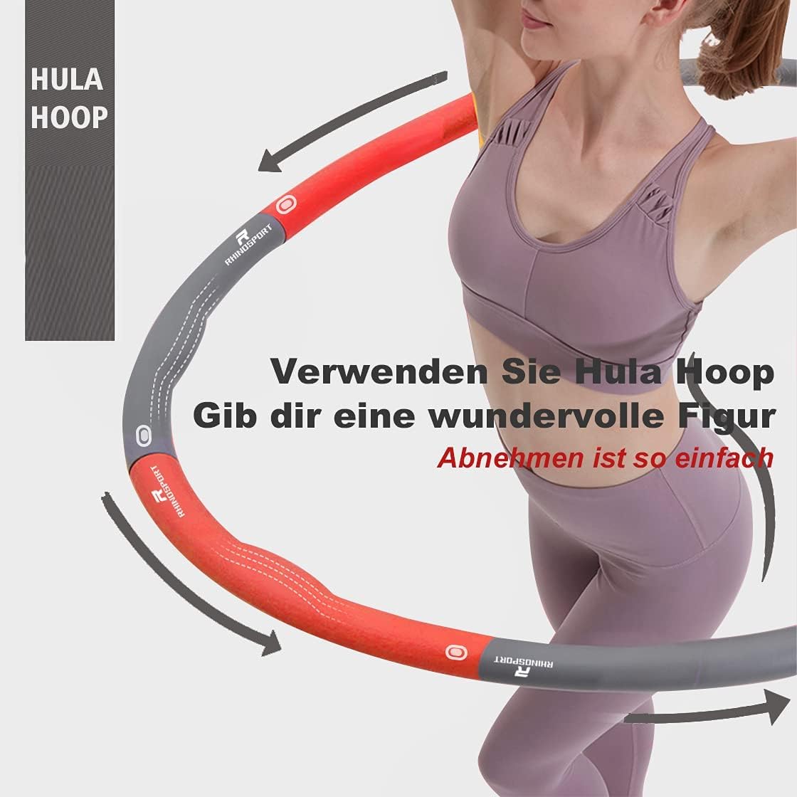Hula Hoop Infinity Hoop con peso para pérdida de peso en adultos, Fithoop con nudos desmontables, aros inteligentes ajustables, 2 en 1 con mensaje de acondicionamiento físico para el abdomen, aros Hula Hoop Infinity Hoop con peso para pérdida de peso en adultos, Fithoop con nudos desmontables, aros inteligentes ajustables, 2 en 1 con mensaje de acondicionamiento físico para el abdomen, aros