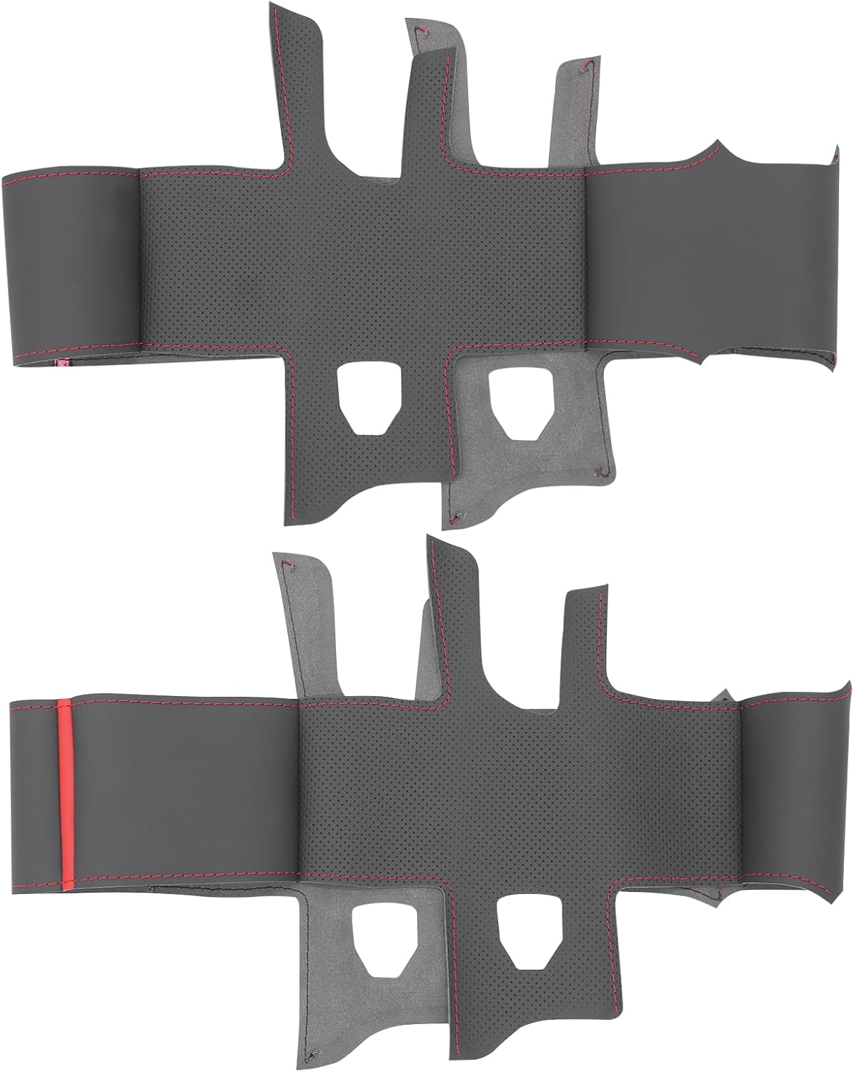 MEWANT Steering Wheel Cover for Jeep Gladiator (JT) 2020-2024 / Wrangler (JL) 2019-2024 / Wrangler Unlimited 2018-2023 Hand-Stitched Leather Steering Wrap for Jeep