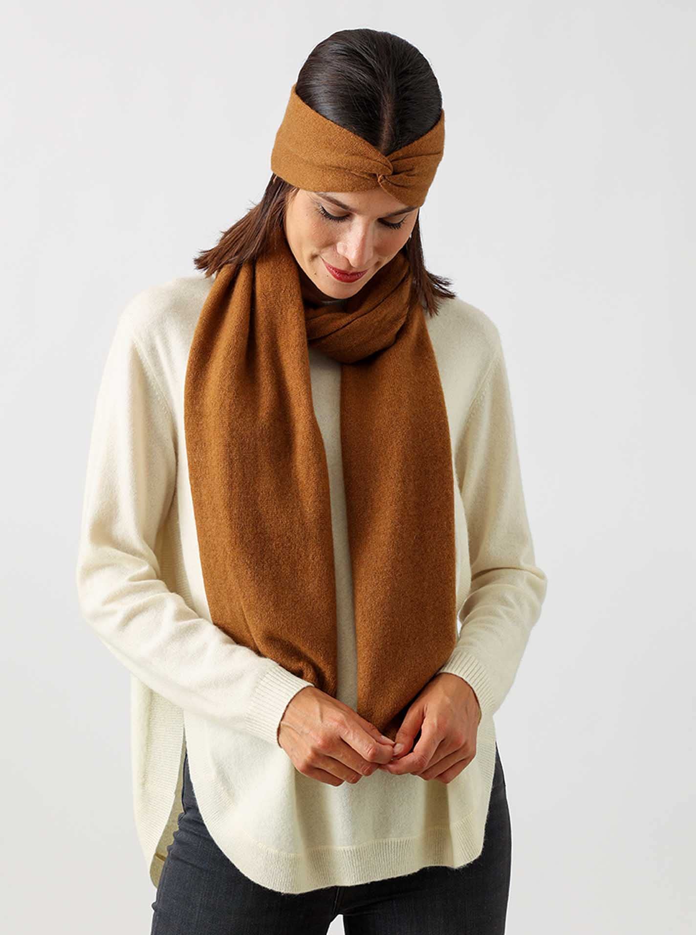 Zwillingsherz 100% Kaschmir Schal für Damen - Uni Cashmere Tuch weich luxuriös XXL Oversize Stola Schultertuch warmer Damenschal Herbst Winter - edles Accessoire stylisch elegant komfortabel Strick