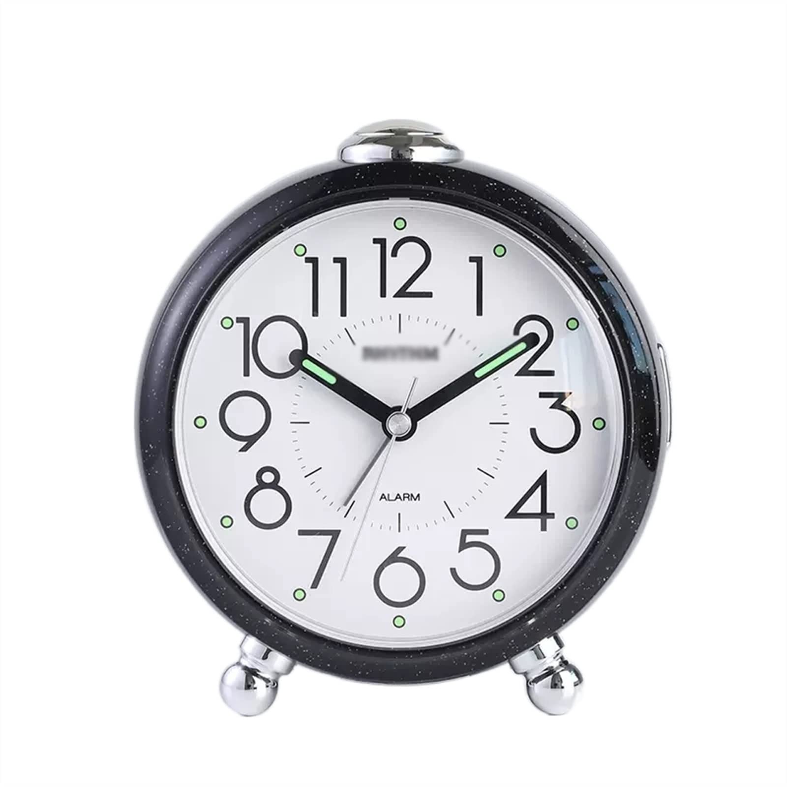 G5z9w3c7m2 Black Loud Alarm Clocks Analog Alarm Clock For Bedrooms Non Ticking With Night Light Snooze Function Round Battery Operated For Bedroom Living Room(Black)