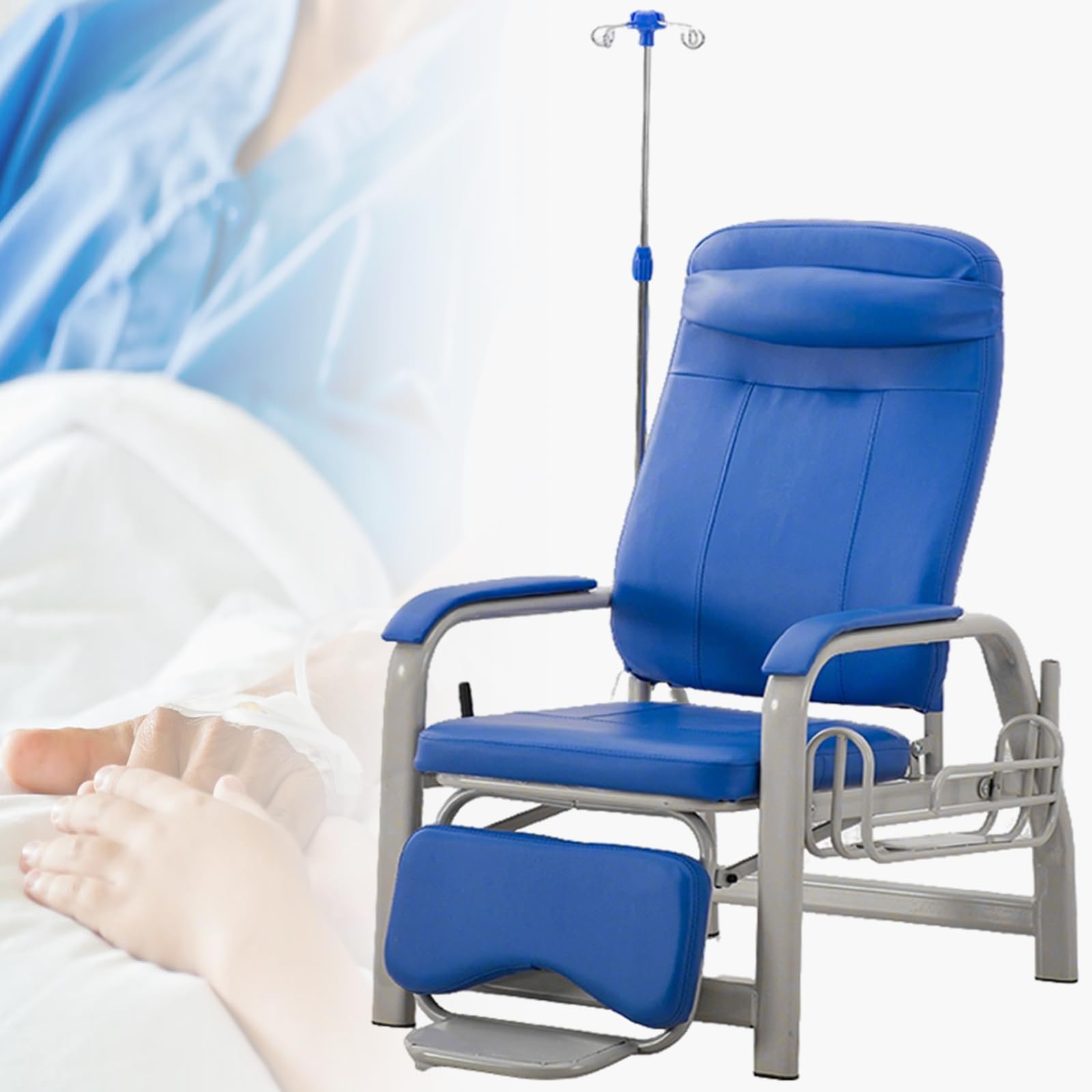 Phlebotomie-Stuhl mit verstellbarer Rückenlehne, vollständig liegender medizinischer Infusionsstuhl für Blutabnahme, 150 kg Kapazität, Empfangs-Wartezimmerstuhl für Krankenhäuser, Labors, Kliniken