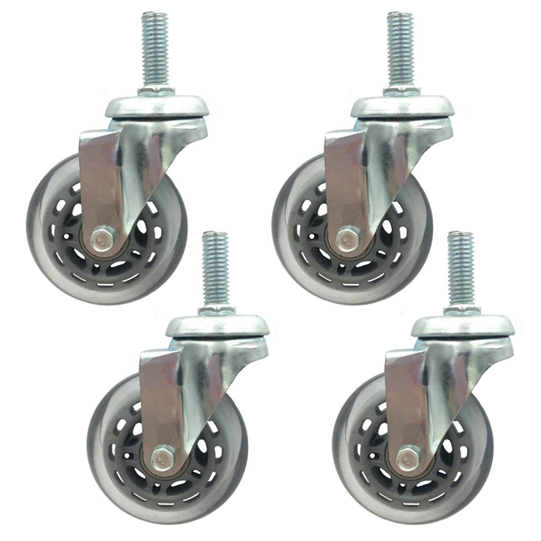 Roulette de rechange 3" 75 mm anti-rayure avec tige filetée haute 30 mm