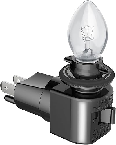 Luz nocturna enchufable, base E12 ajustable, con interruptor de encendidoapagado para hacer luces nocturnas decorativas (negro, 1 unidad)