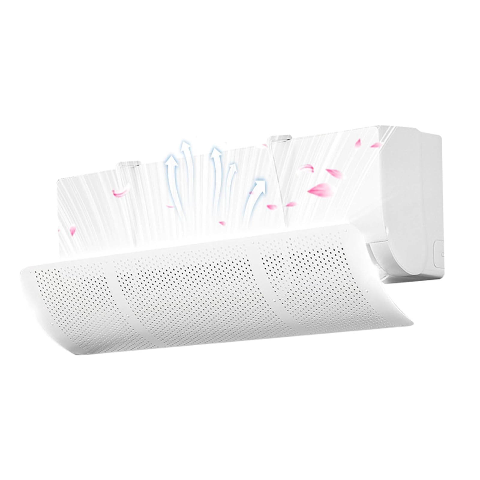 THE WHITE SHOP Air Conditioner Deflector, 90 * 23 cm, Universal Fit, Noise & Dust Control, Adjustable Airflow Direction