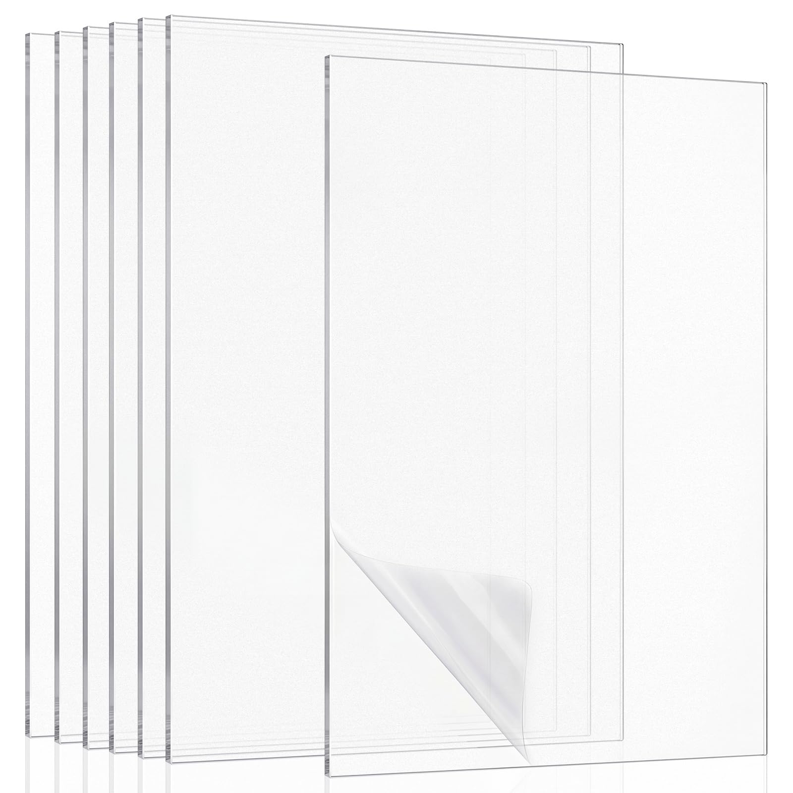 Photo 1 of Junkin 6 Pack 8 x 10 Inch Non-Glare Acrylic Sheet for Picture Frame