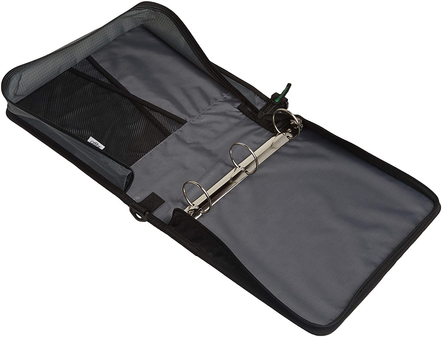 Case-It X-Hugger 2 Raccoglitore A Cerniera Con Anelli Rotondi 10,2 Cm - Nero, Capacità 800 Fogli - 2