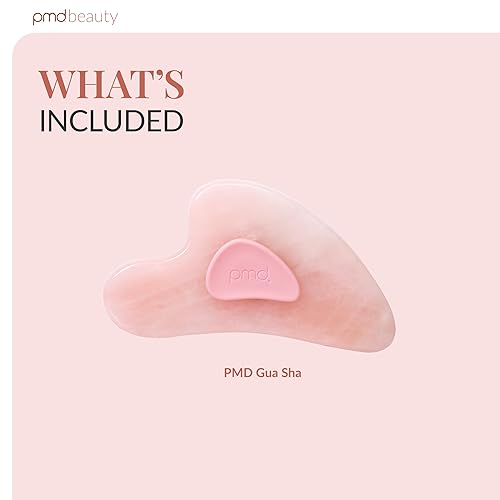 Miniatura 6 de PMD Beauty Gua Sha - Herramientas faciales para masajear, esculpir y deshinchar, herramienta de guasha para cara con cuarzo rosa y agarre de
