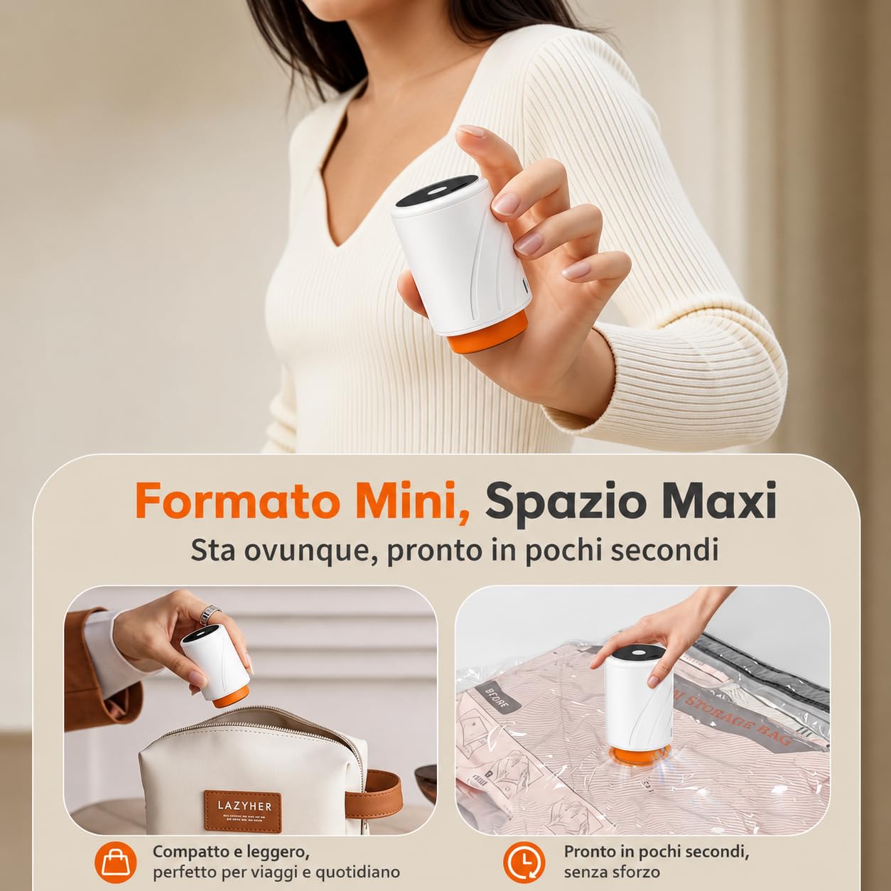 Sacchi Sottovuoto per Vestiti con Pompa Senza Fili, Set da 12 Sacchi di Compressione Riutilizzabili per Viaggio, Valigia, Armadio e Organizzazione, 2 x 50 x 60 cm, 5 x 40 x 60 cm, 5 x 40 x 50 cm