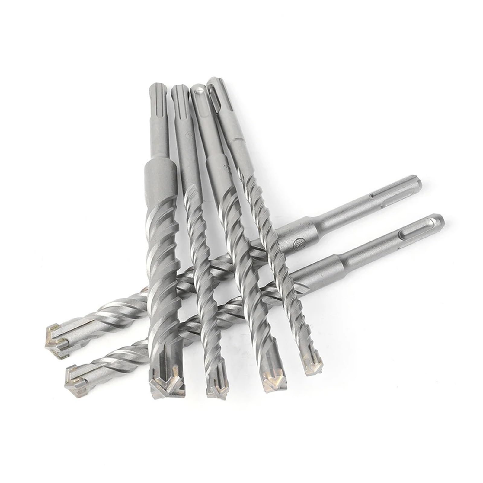 Set di punte per martello perforatore SDS Plus, 7 pezzi, punte per calcestruzzo con 4 taglienti, lunghezza 110 mm, diametro 4/5/6/7/8/10/12 mm