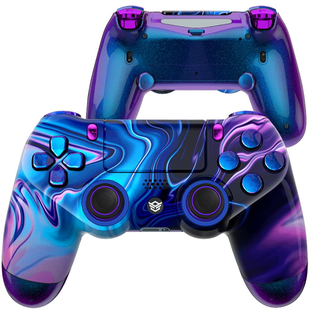HEXGAMING NEW SPIKE 2 Back Buttons & Interchangeable Thumbsticks & Triggers Stop Compatible with ps4 Pro Controller with Paddles - Chaos Illusion