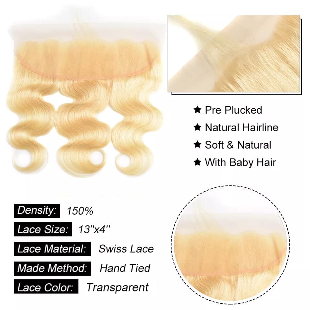 Amazon.com : Blonde Bundles with Frontal 613 Honey Blonde  display picture 1