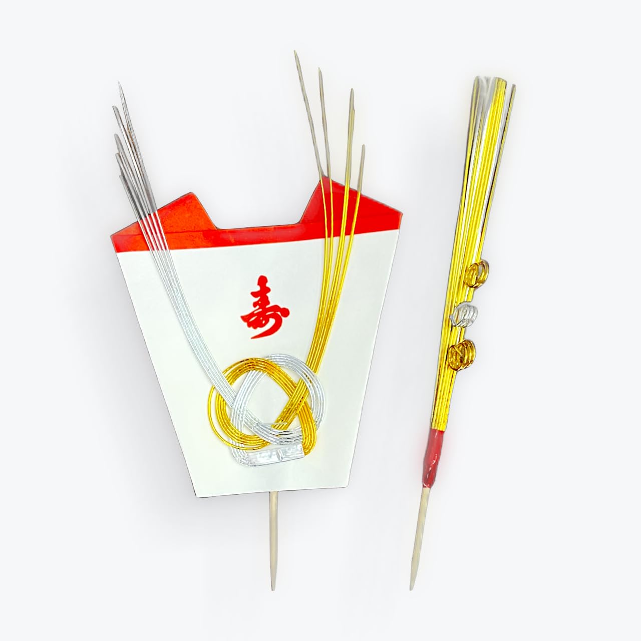 鯛の上の福神根付け5×5センチ Amazon | 【セット売り】鯛のし(尾紙)＋ヒレ飾り (各1個入) お食い初め