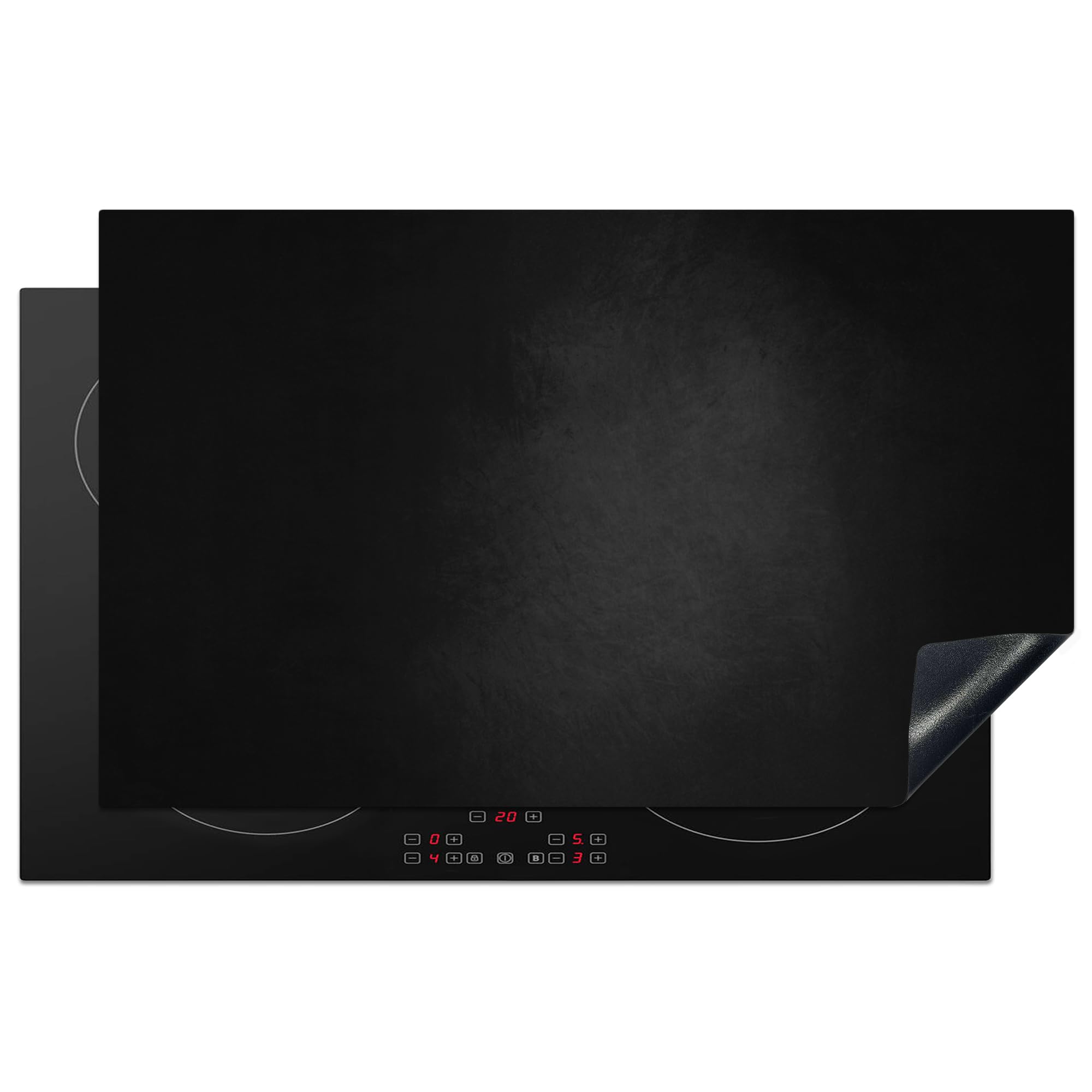 KitchenYeah© Induction Hob Protector Mat 20.3"x32.7" / 83x51.5 cm Cooker Top Protectors Cover Ceramic Covers Electric Hobs Vinyl Concrete - Black - Grey - Texture - Industrial