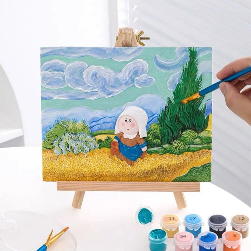 60 Töpfe15ml Farbtöpfchen mit Deckel 10 Streifen Leere Farbtöpfe Kunststoff Transparent Farbstreifen Groß mit 10 Künstlerpinsel für Schule Malen und Acrylfarben