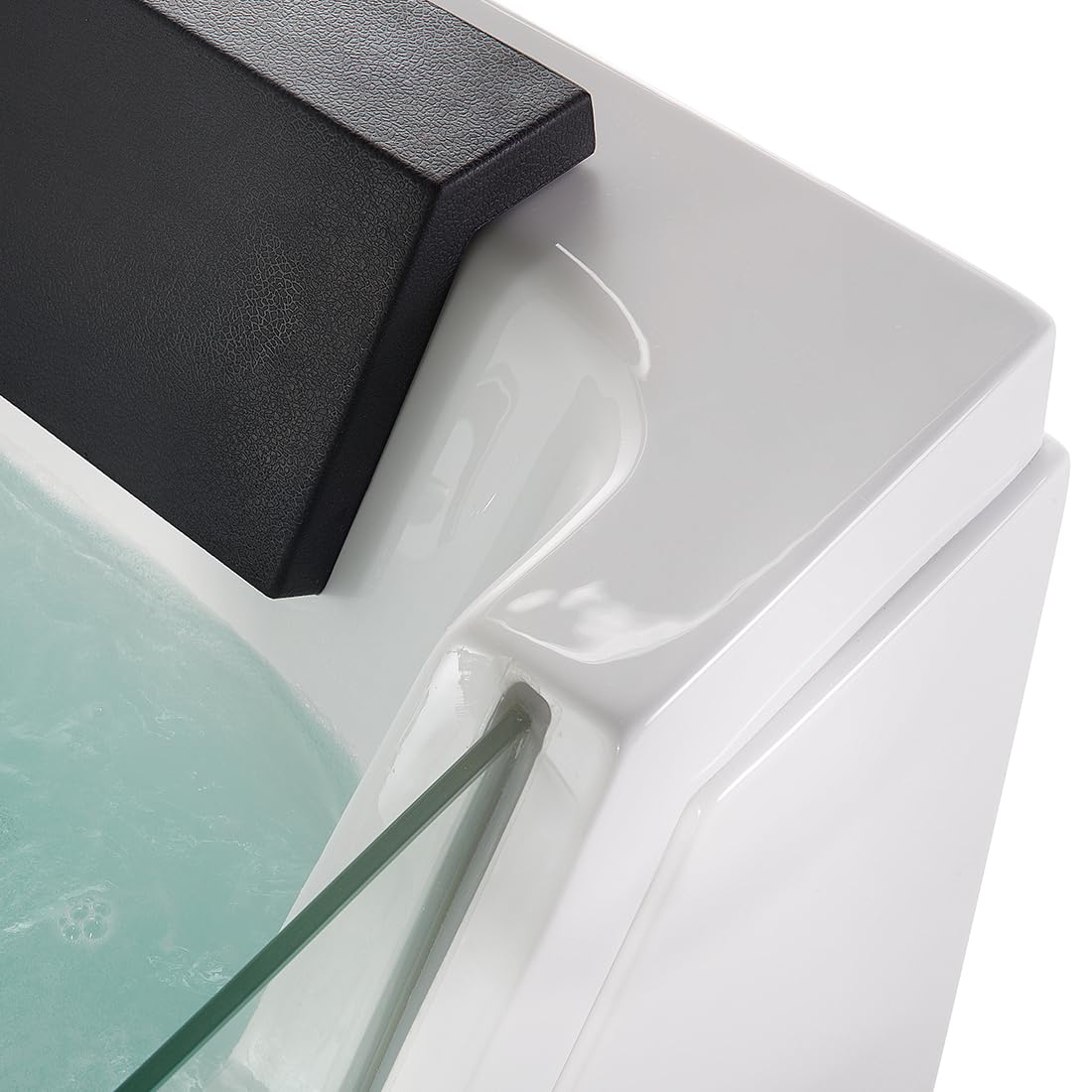 Bañera de hidromasaje blanco plata con LED de acrílico sanitario y vidrio individual 150 x 71 cm Samana