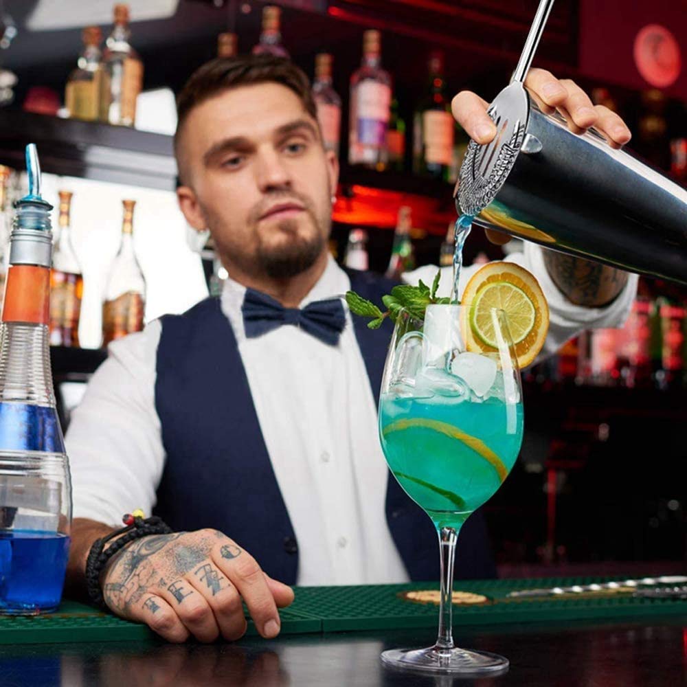 Kit de barman de 12 pièces Ensemble de kit de cocktail avec support en bambou, kit de barrage de maison parfait pour une expérience de mélange de boissons impressionnante, outils de barre en aci
