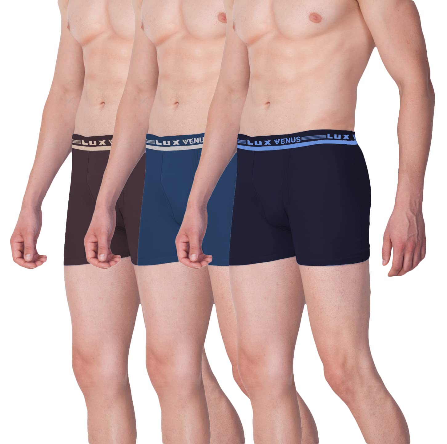 LUX VENUS Men’s Pack of 3 Plain Boxers LUX VENUS Men’s Pack of 3 Plain Boxers