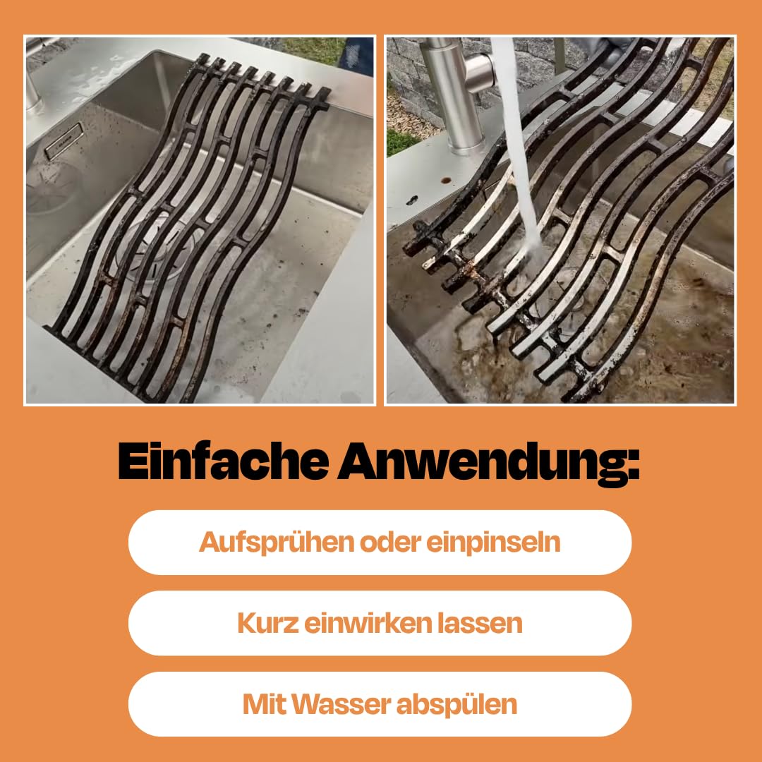 SizzleBrothers Krustenlöser Grillreiniger & Backofenreiniger 500ml - Hochwirksamer BBQ-Reiniger gegen Eingebranntes & Fett - Ideal für Grillrost, Smoker, Backofen & mehr