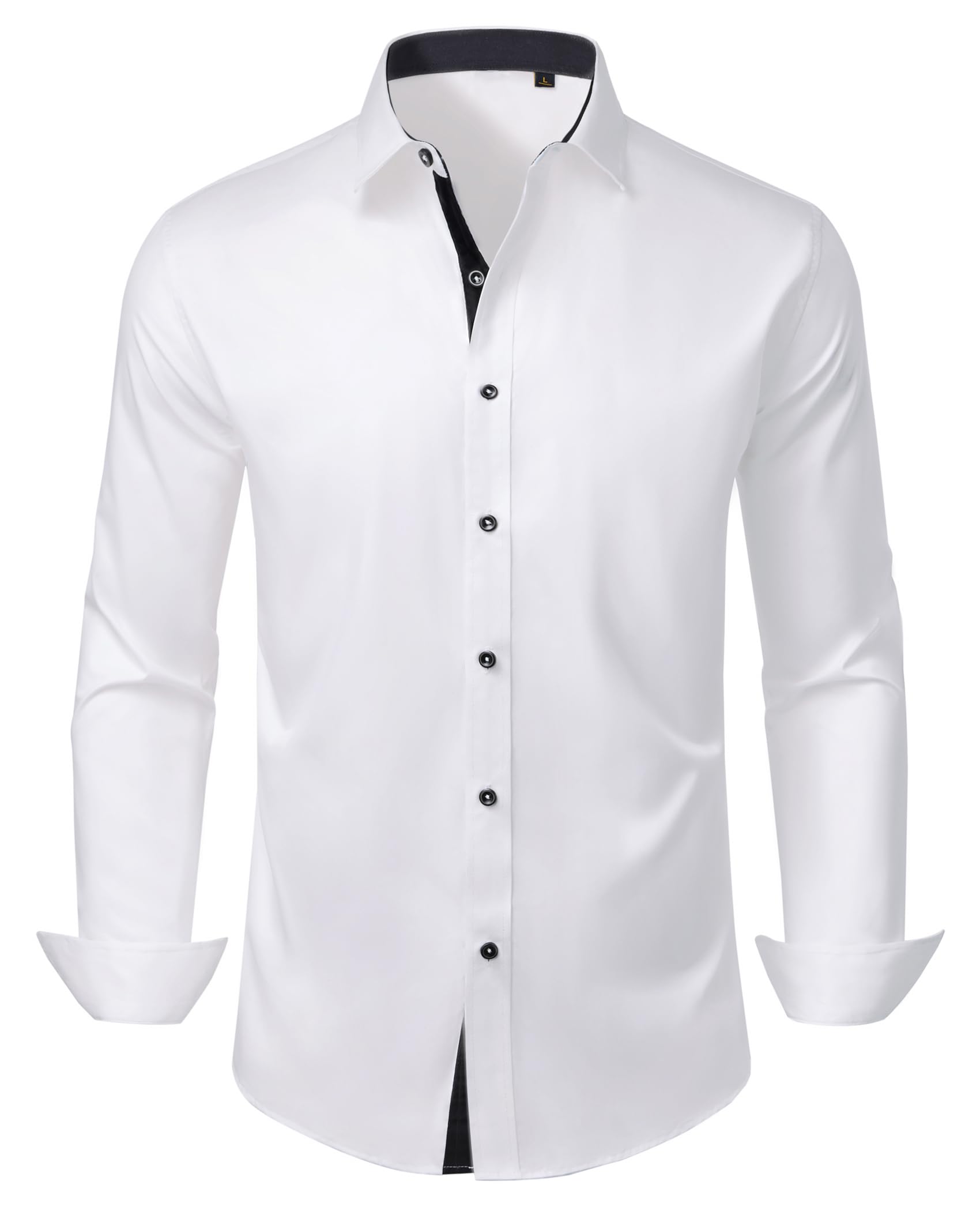 Mens Dress Shirts Long Sleeve Wrinkle Free Untucked Button Down Business Casual Shirts for Men Stretch