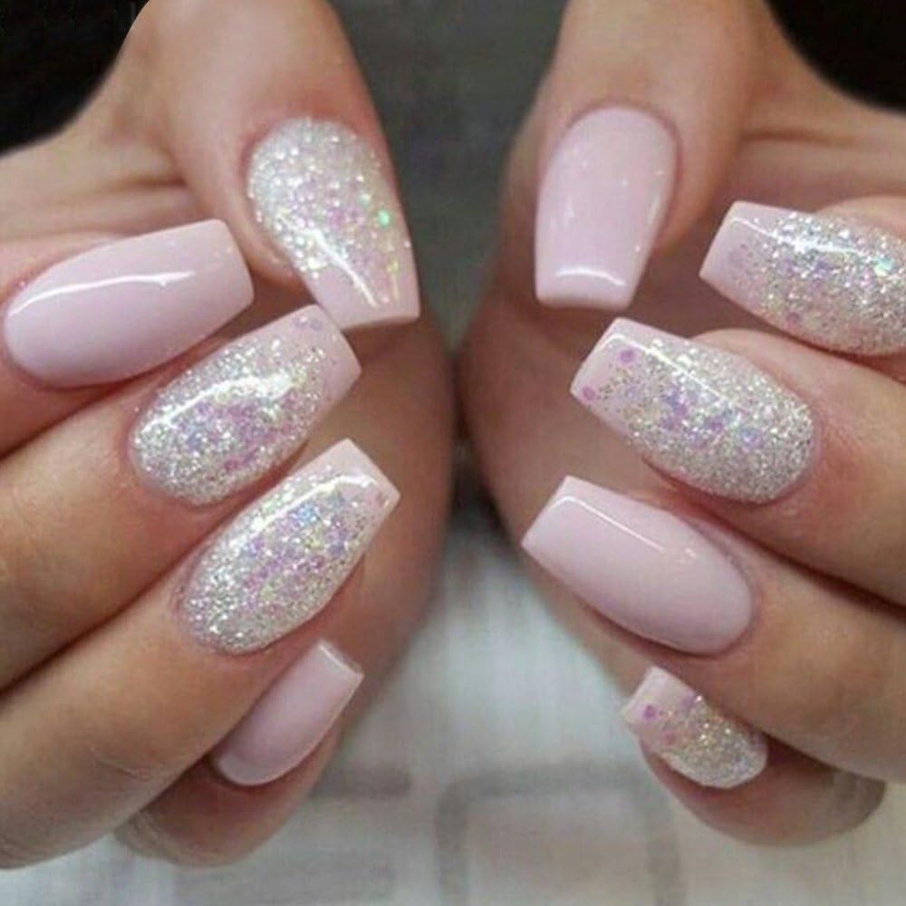 500Pcs Fashion Fake Nails Press On Girls Finger Beauty False Nail Plastic Nail Art Tips Full Cover False French Nail Art Tips