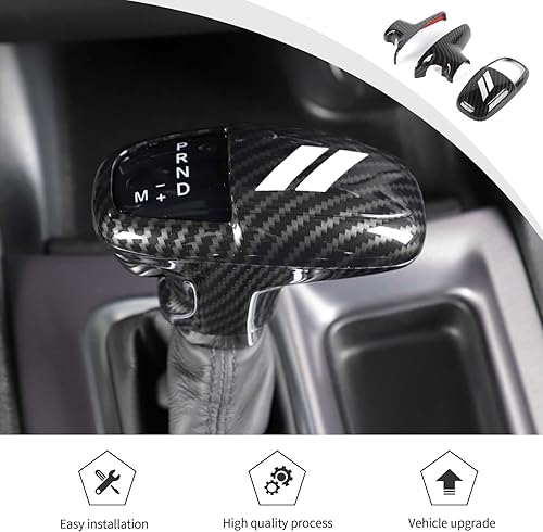 Miniatura 6 de JWWY Pomos de palanca de cambios para palanca de cambios para Dodge Challenger Charger 2018-2024, accesorios interiores Durango, fibra de carbono
