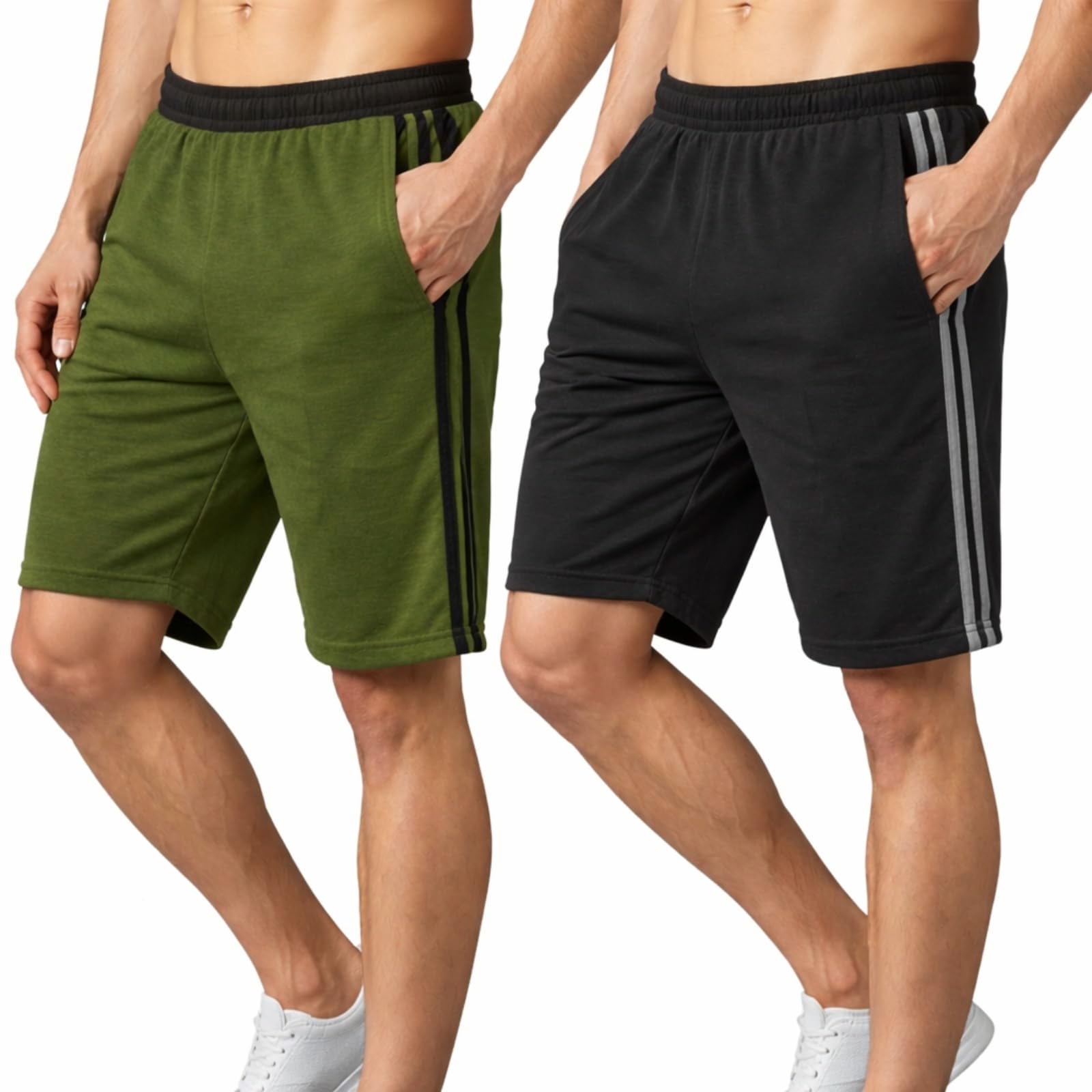 ninq Men Shorts with 2 Side Patti Design Stylish Short for Men Running| Gym Half nikker for Men Workout Mens Casual Lightweight Sports Wear-picture-10