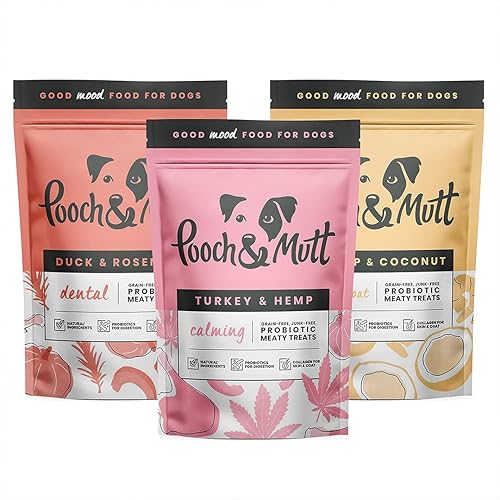 Pooch & Mutt - Meaty Dog Treats (Grain Free), Variety Set, Pack of 3x120g