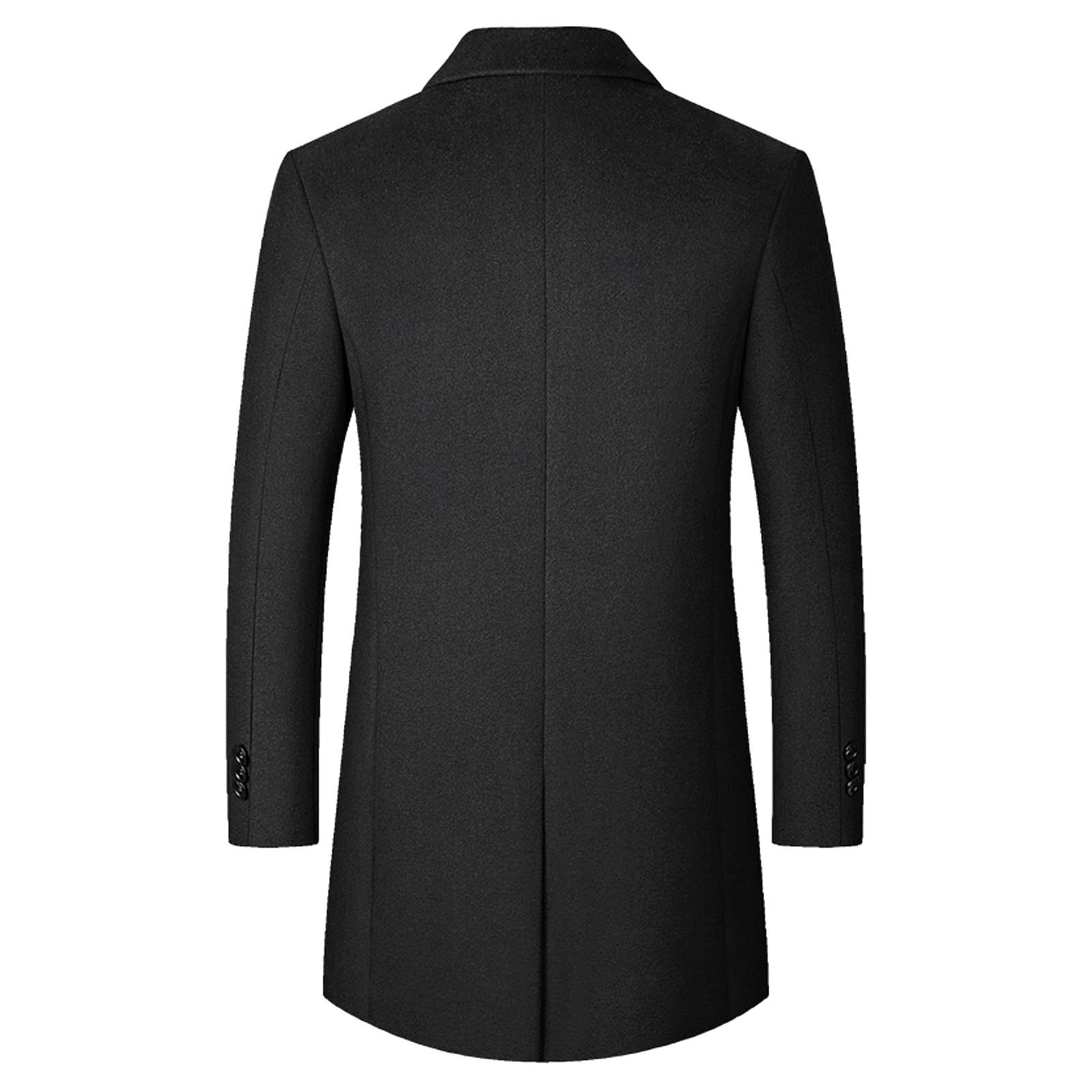 MaNMaNing Cappotto uomo invernale casual medio lungo in lana con risvolti lisci e spesso elegante e caldo ideale per lavoro e occasioni informali con finiture curate