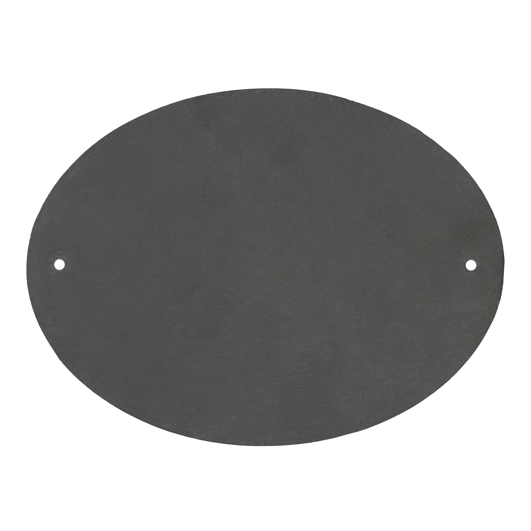 Nicola Spring Linea Oval Blank Slate House Sign with Wall Fixings - 20cm x 15cm - Black - 1x Home Cottage Garden Outdoor Wall Gate Name Front Door Number Plate Address Decor Welcome Plaques