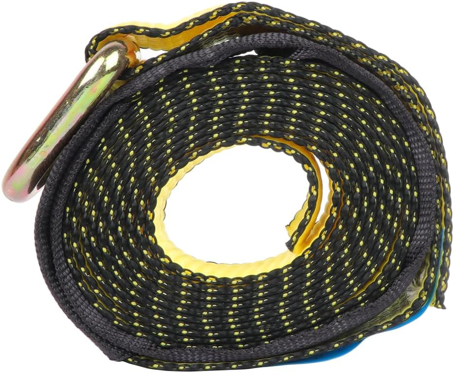 SCITOO (Pack of 4) 2" X 12' Lasso Tow Strap with D Ring Auto Hauler Tie Down Lasso Strap Car Hauler Tow Dolly Tire Wheel Tie Down Straps