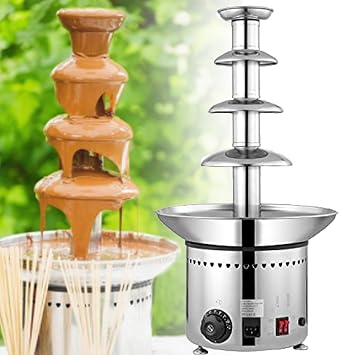 4-7 Tiers Chocolate Fountain, Commercial Chocolate Fountain Cream Rotating Melt Machine, 30C150C Adjustable, for Party Wedding Restaurant,4Tiers