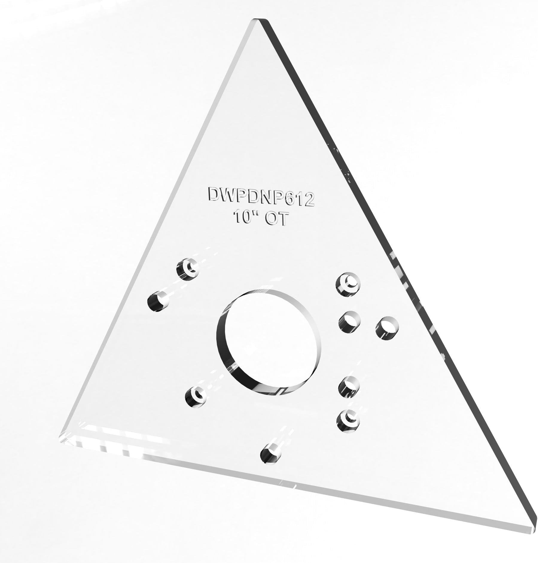 3/8" Thick 10" Triangle baseplate upgrade with a 2" opening for Dewalt DNP612