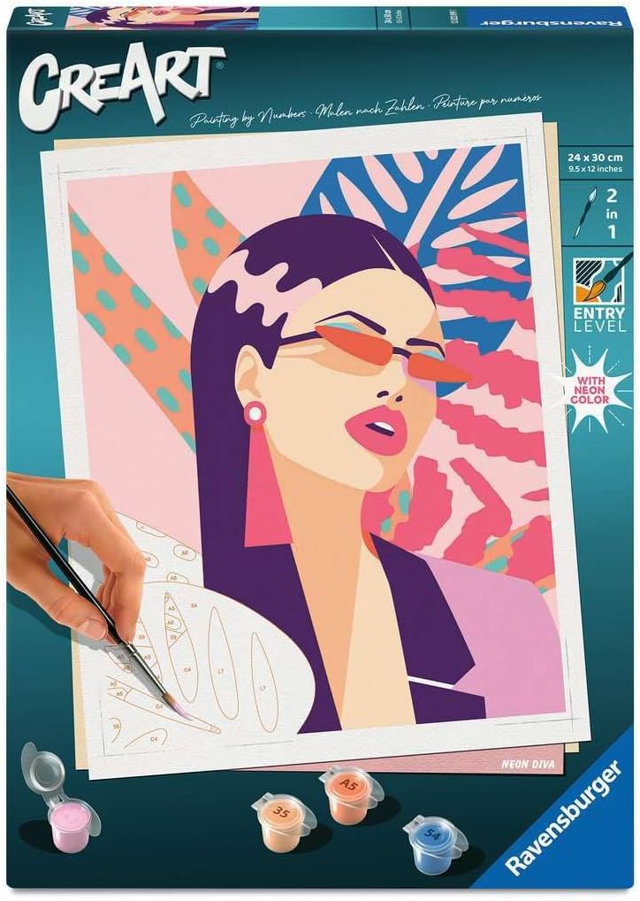 Ravensburger CreArt 12023099 Paint by Numbers Neon Diva from 12 Years